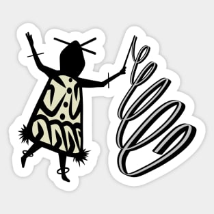 Gymnast with Ribbon Stick Sticker